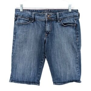 Old Navy Denim Bermuda Walking Shorts Mid Rise Casual Summer Sz 10 Modest Long